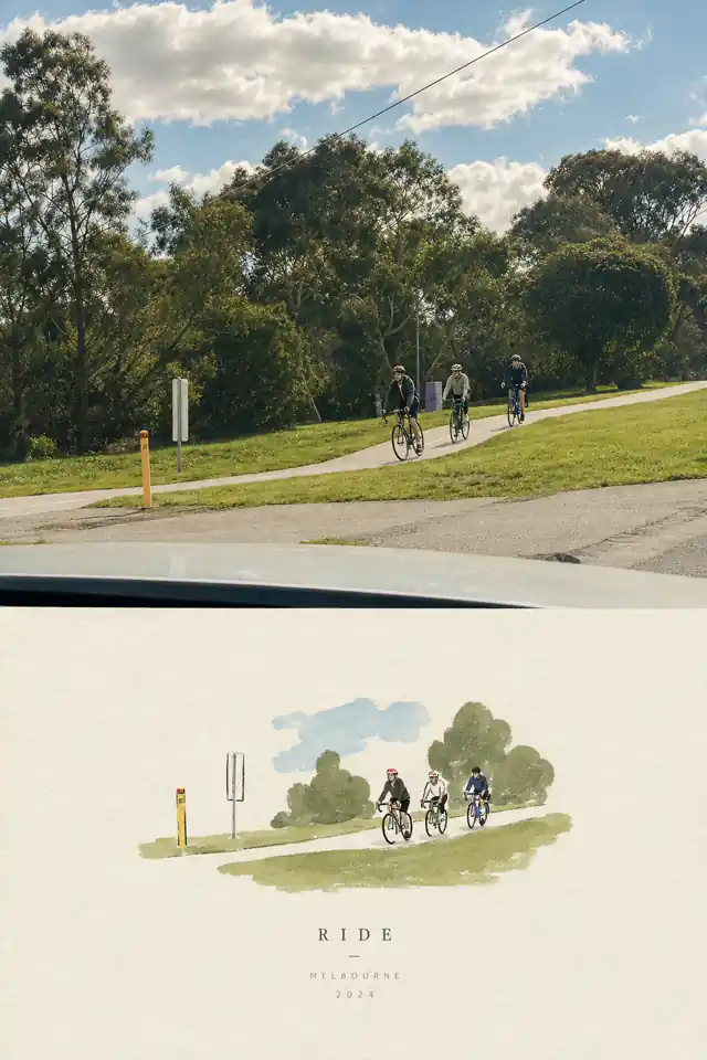 Melbourne Ride のミニマルなトラベルポスター例